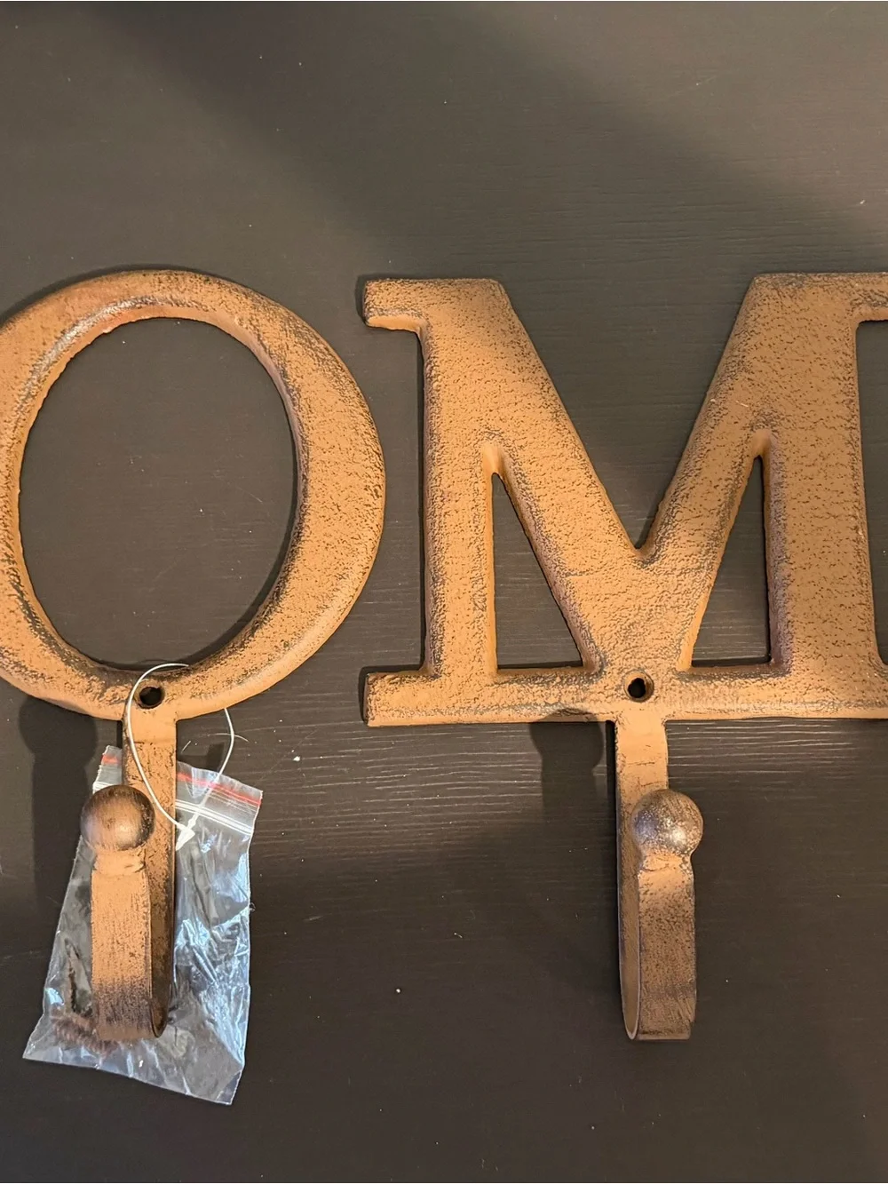 Unbranded Rustic Bronze 'HOME' Wall Hook Decor